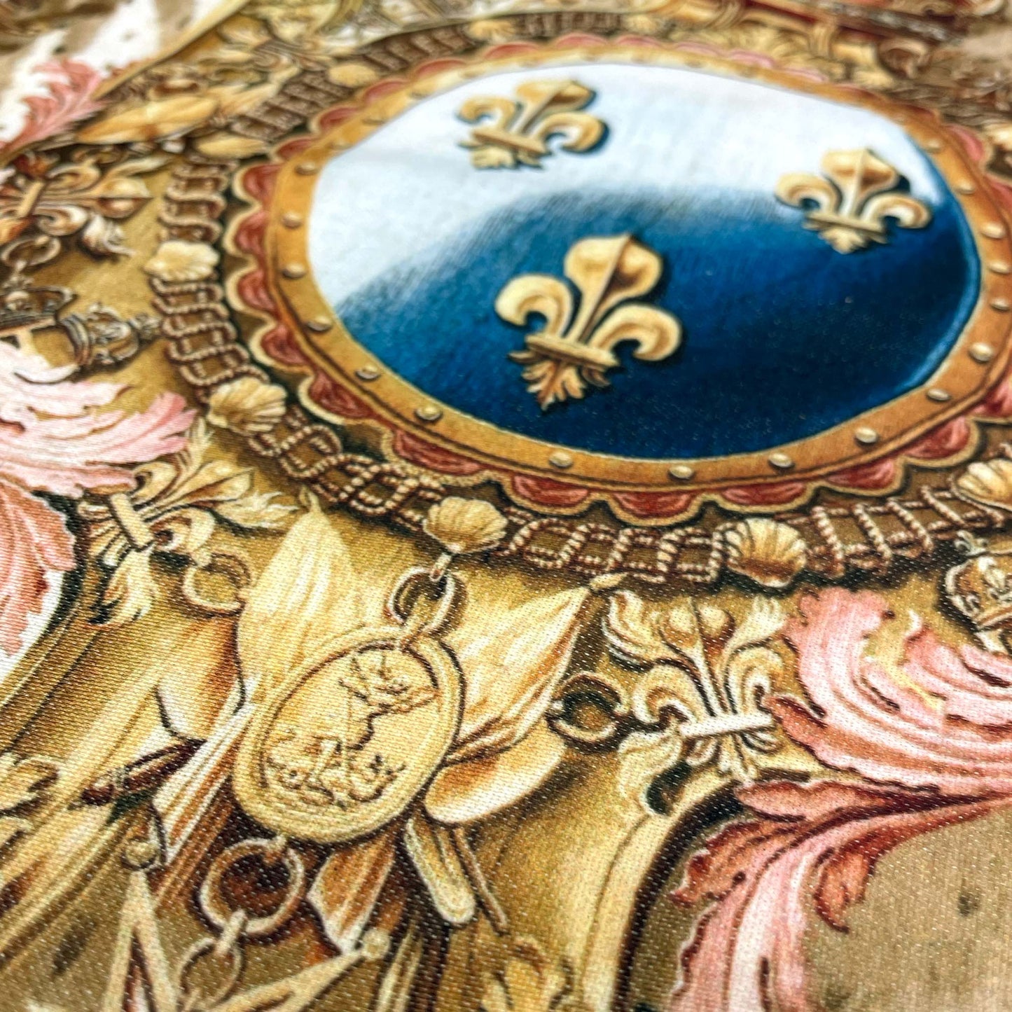 The Arms of Louis XV throw pillow cover detail of the texture of fabric