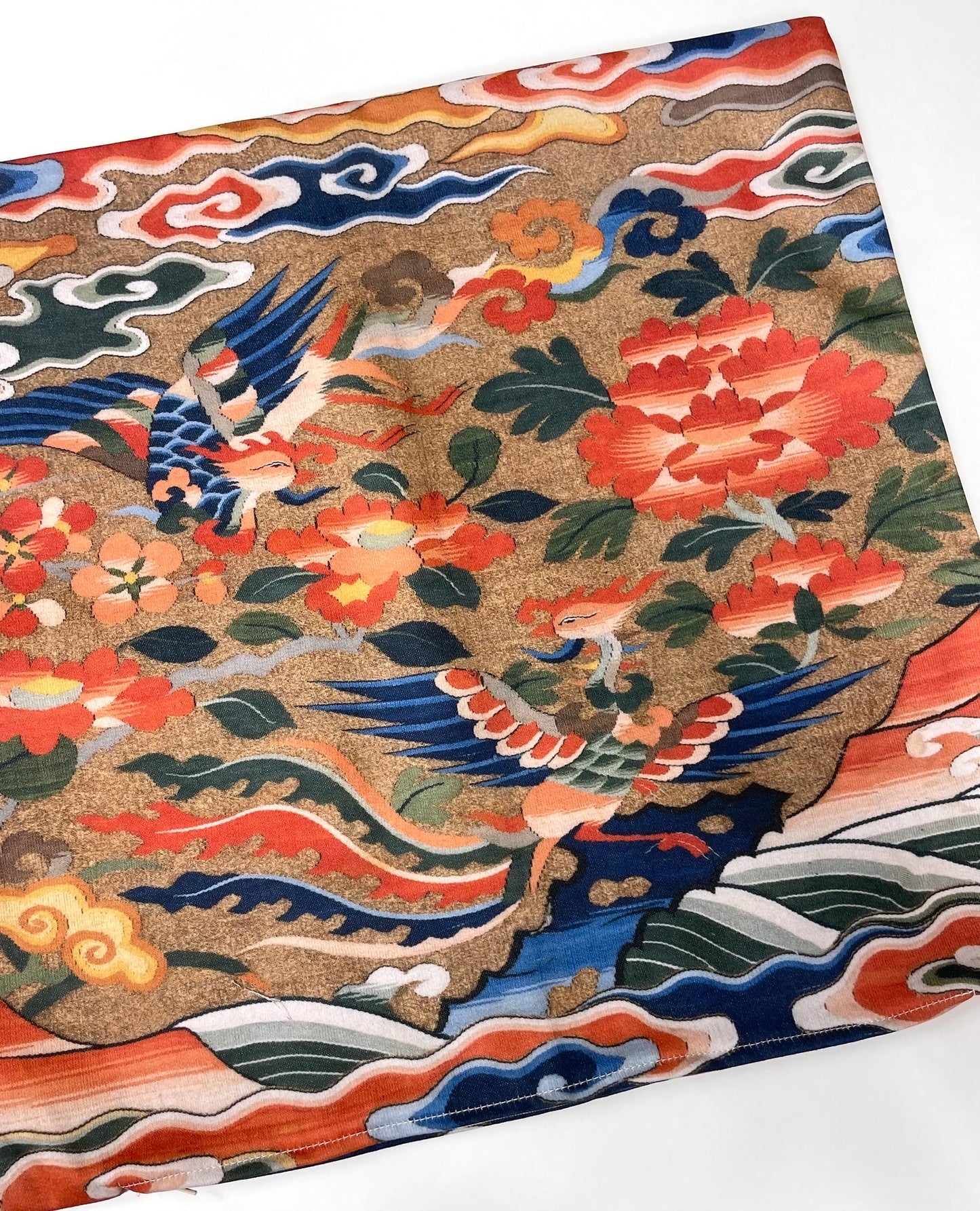 Chinese Ming Dynasty Throw Pillow cover on a white surface