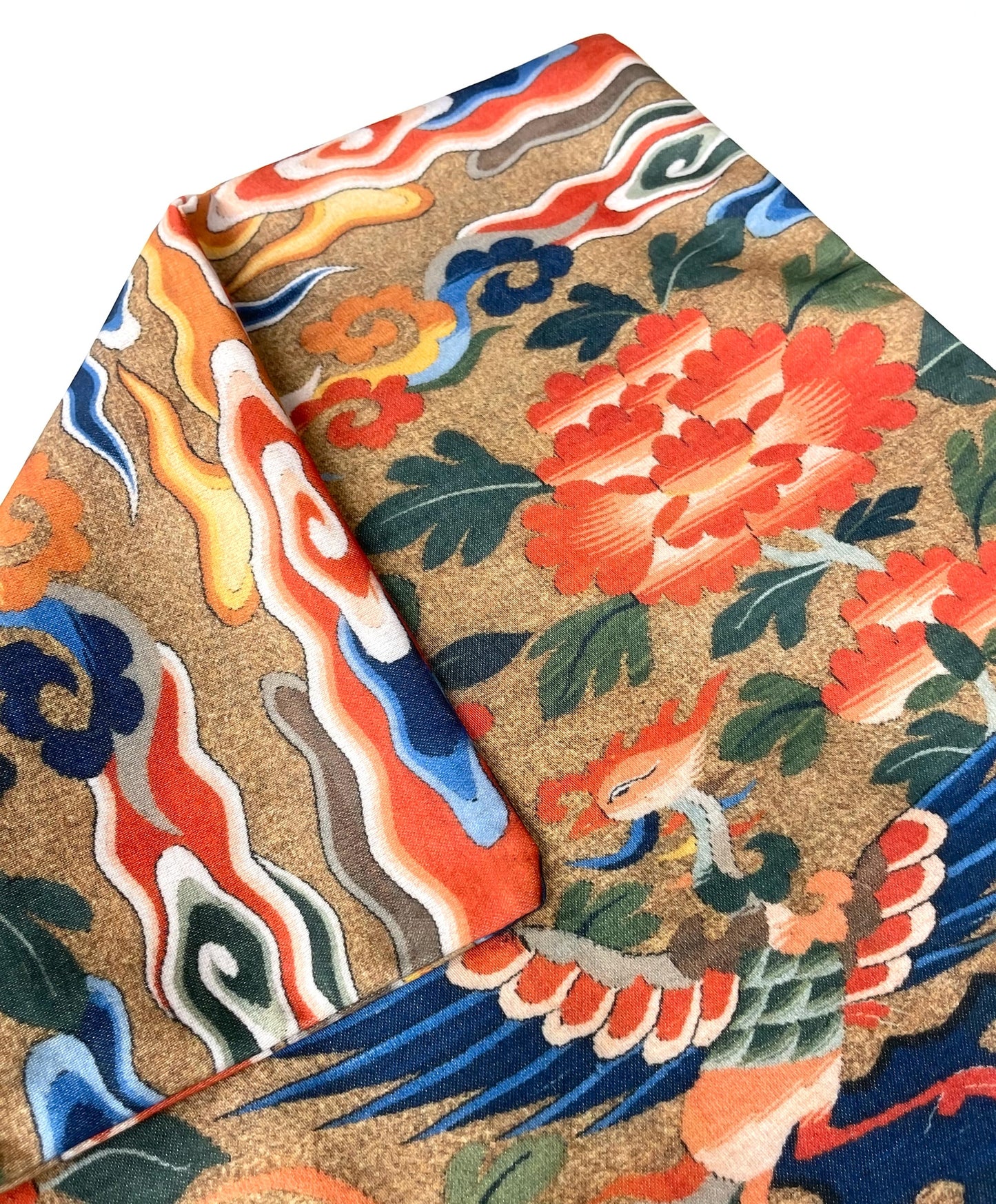 Chinese Ming Dynasty Throw Pillow cover showing both sides printed