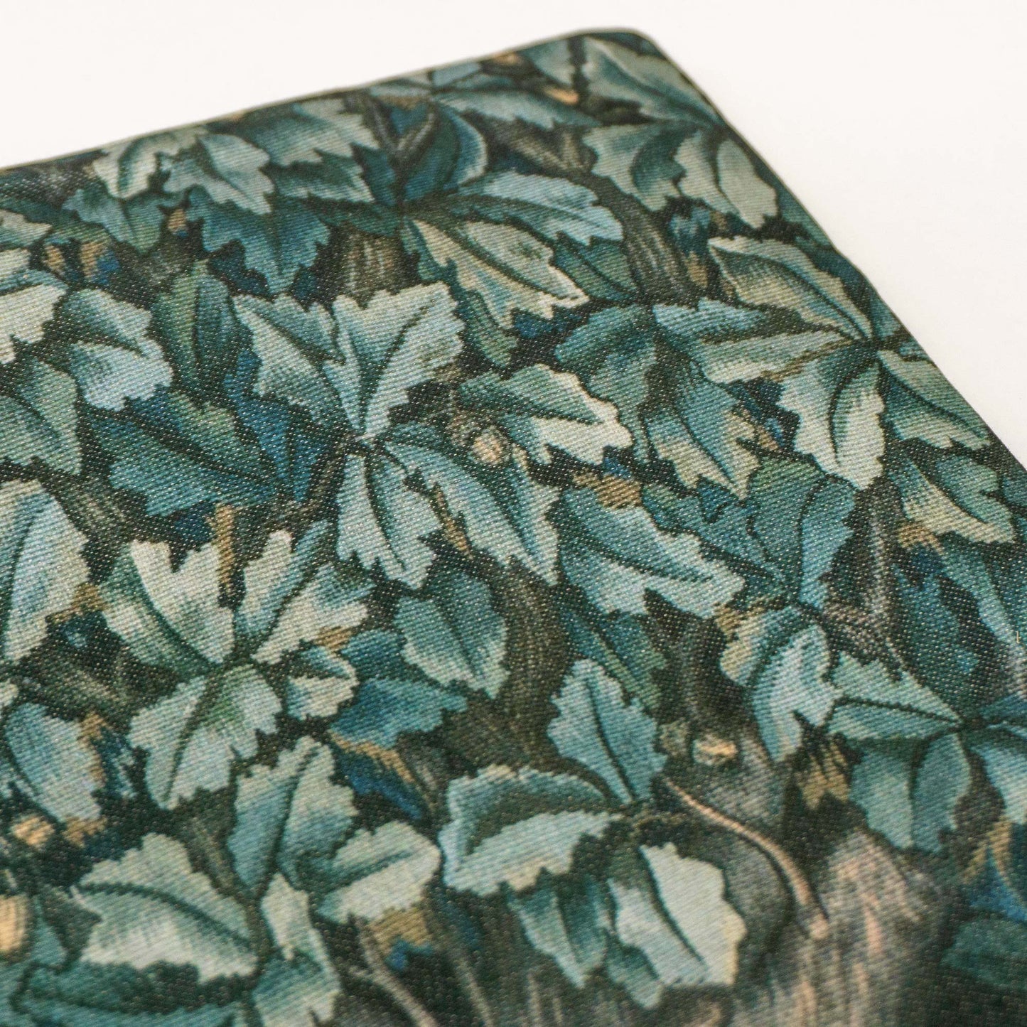 Greenery with Deers throw pillow cover detail of leaves on one corner
