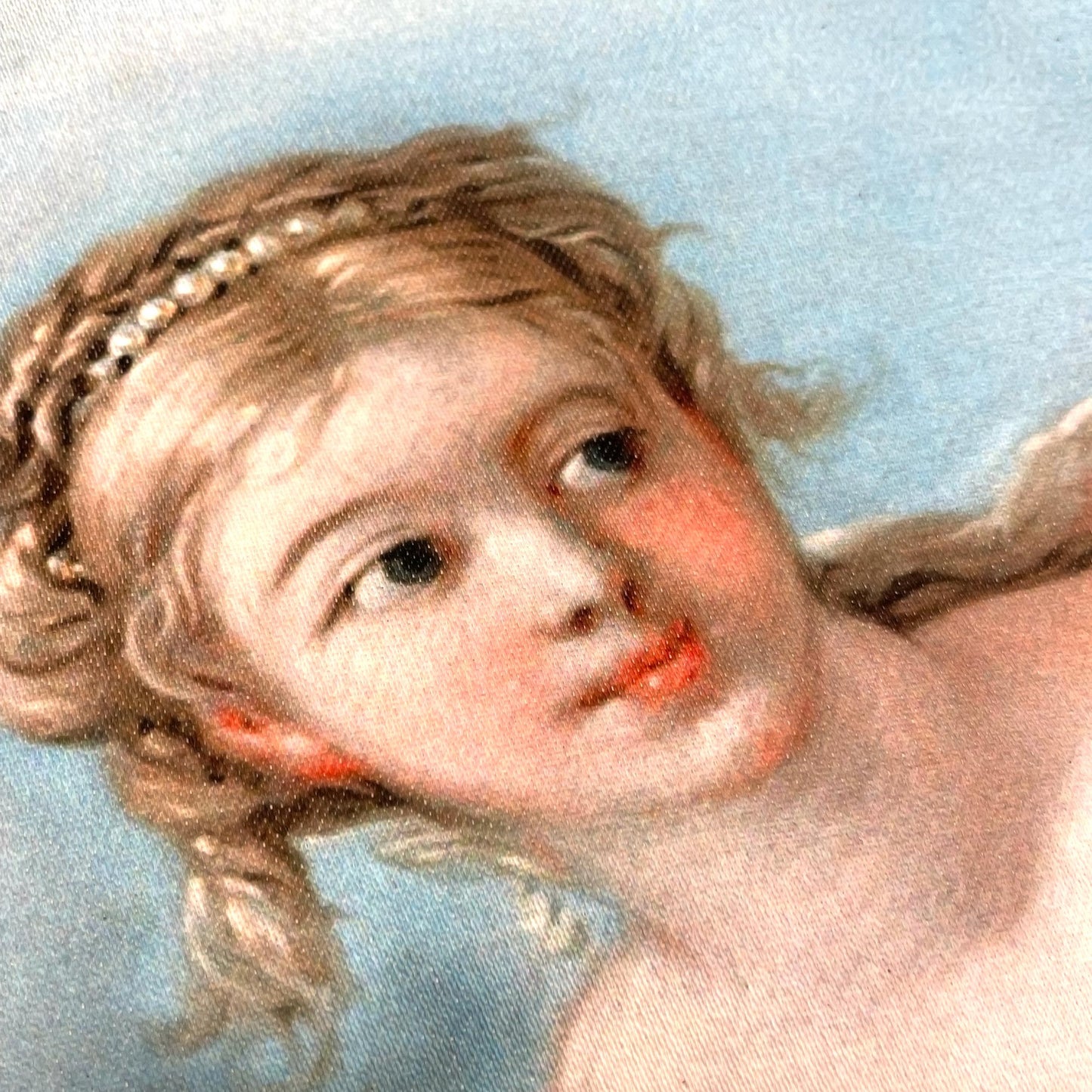 Rococo Pillow Cover Venus on the Waves detail of Venus' face