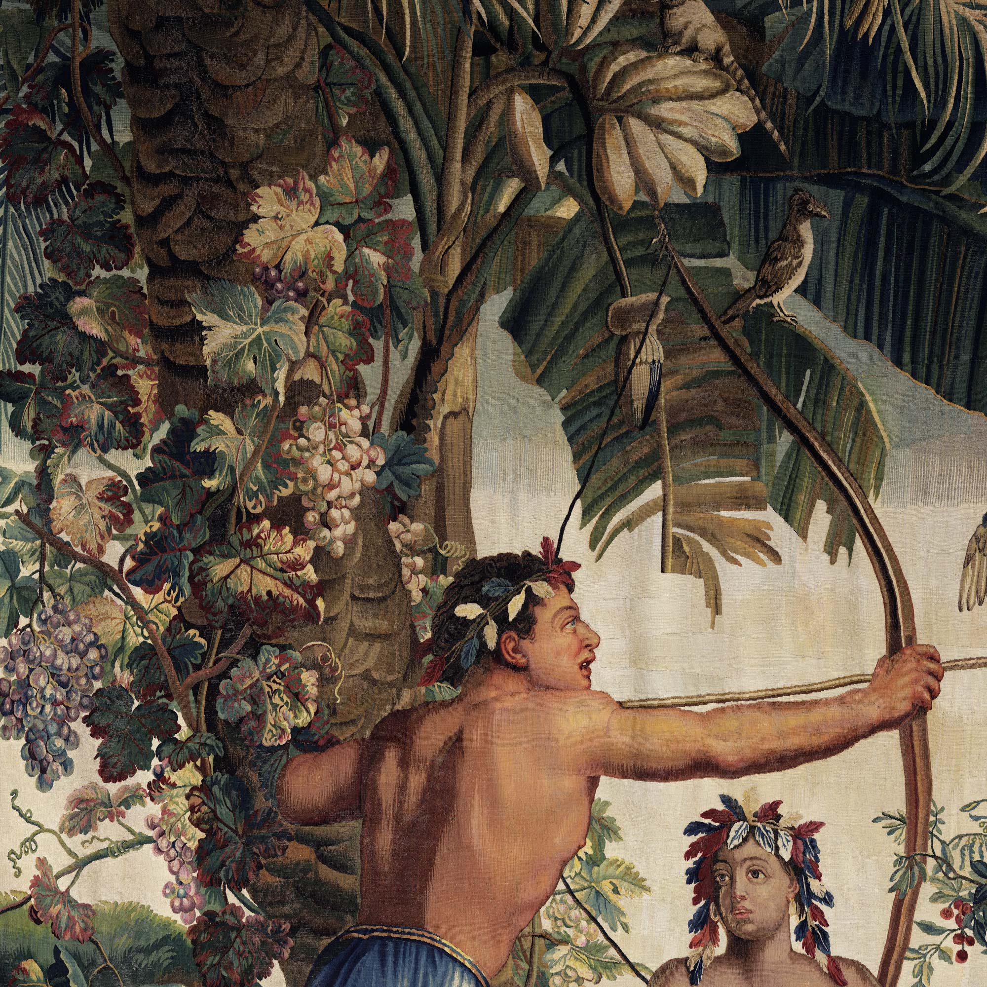 Gobelins Indian Hunter Wall Tapestry | French Baroque Tropical