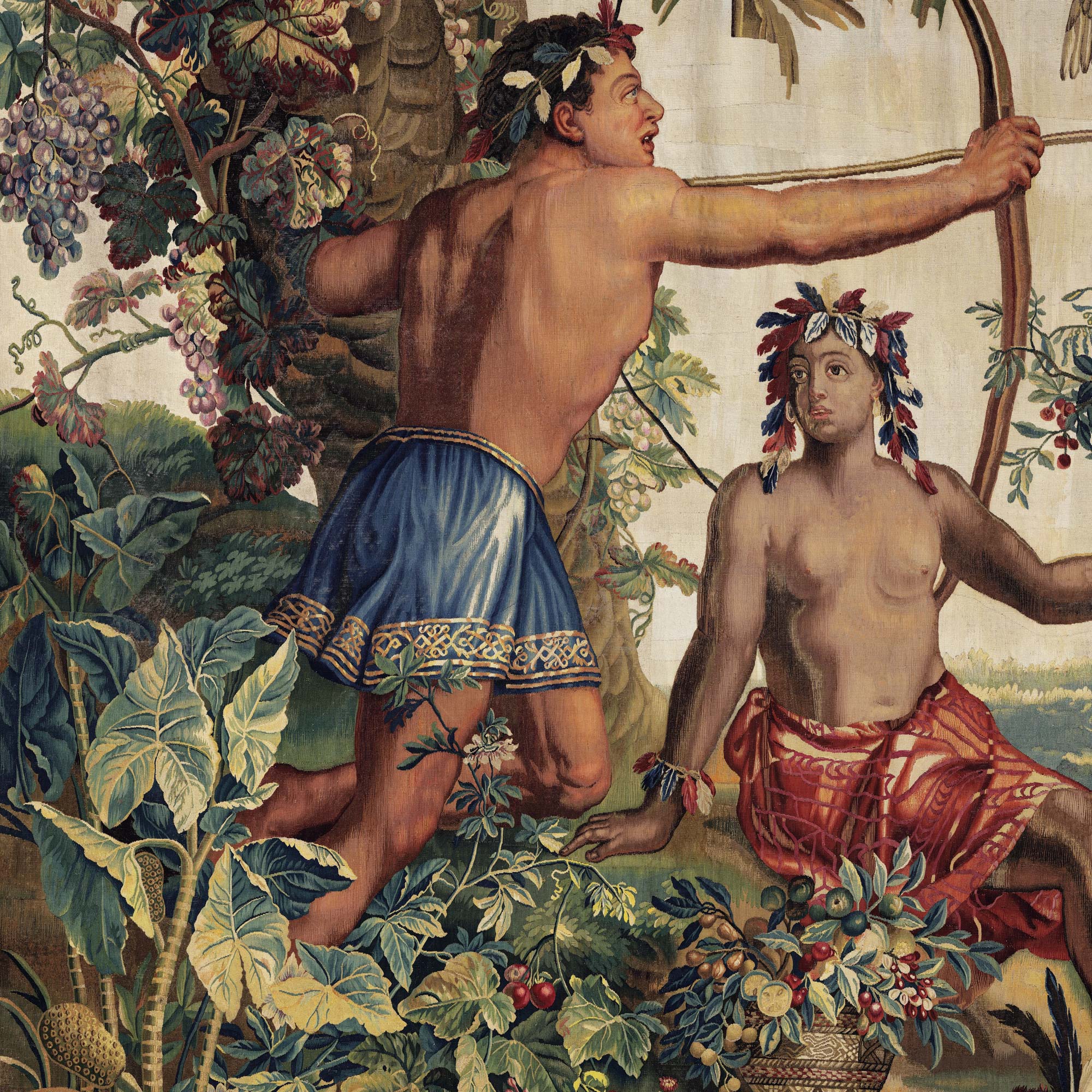 Gobelins Indian Hunter Wall Tapestry | French Baroque Tropical