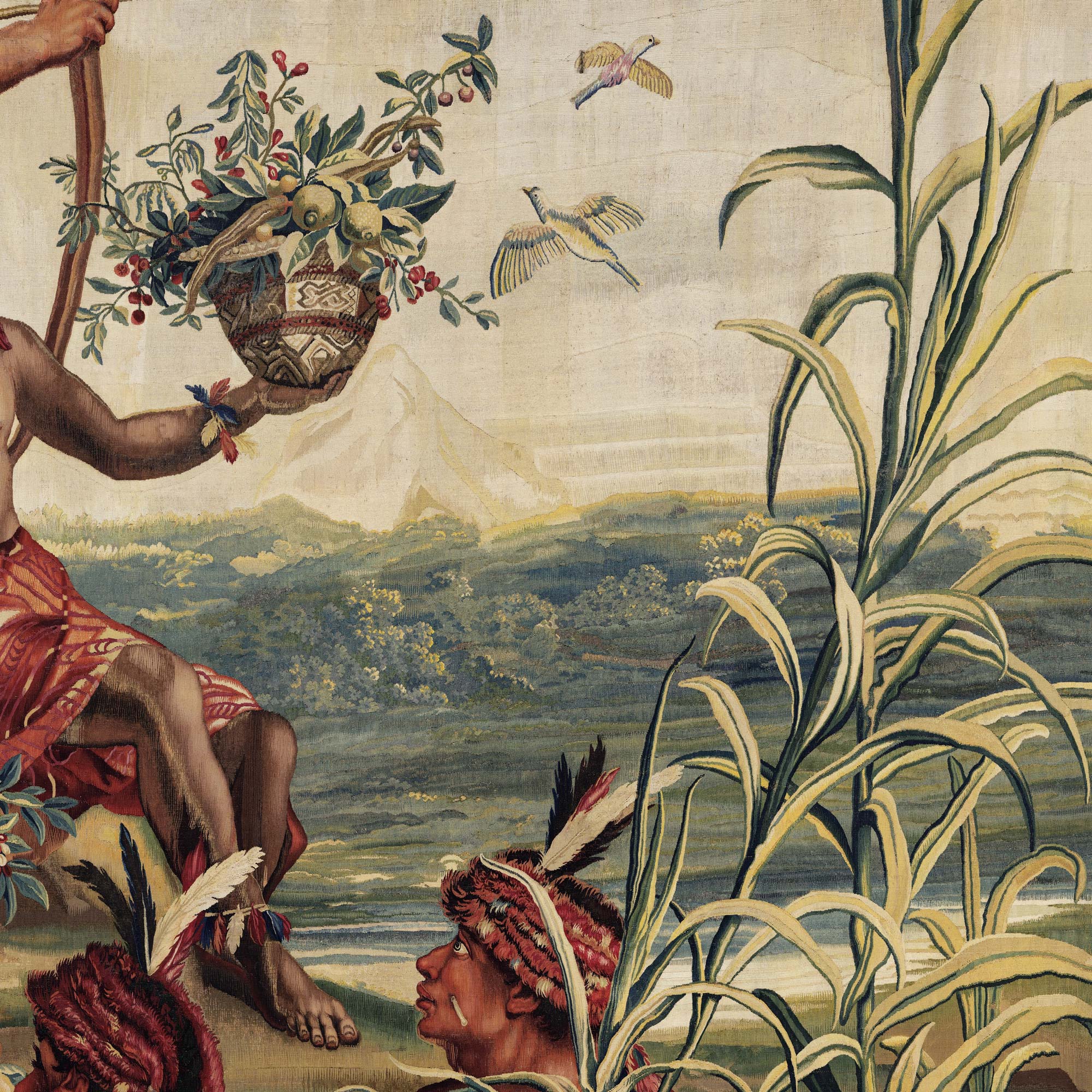 Gobelins Indian Hunter Wall Tapestry | French Baroque Tropical