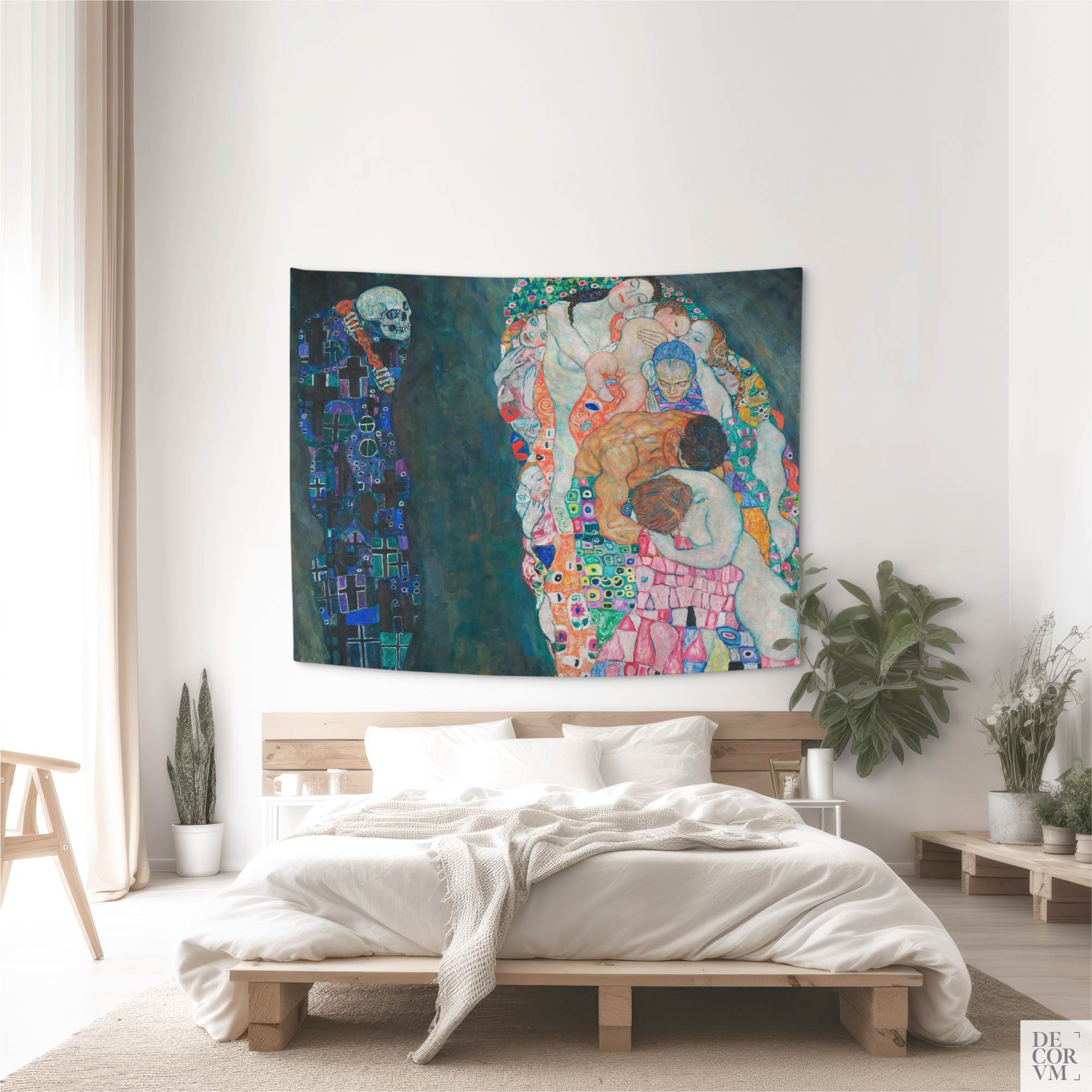 Gustav Klimt Death and Life Wall Tapestry | Art Nouveau Decor