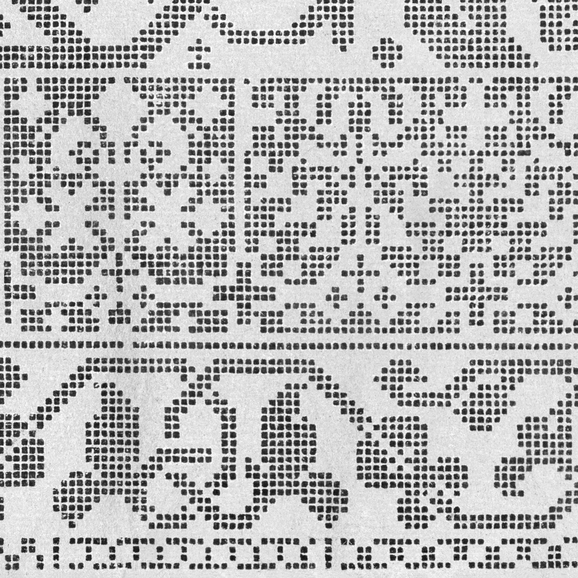Italian lacework pattern detail — intricate pixelated Renaissance lace pattern on light gray peel and stick border